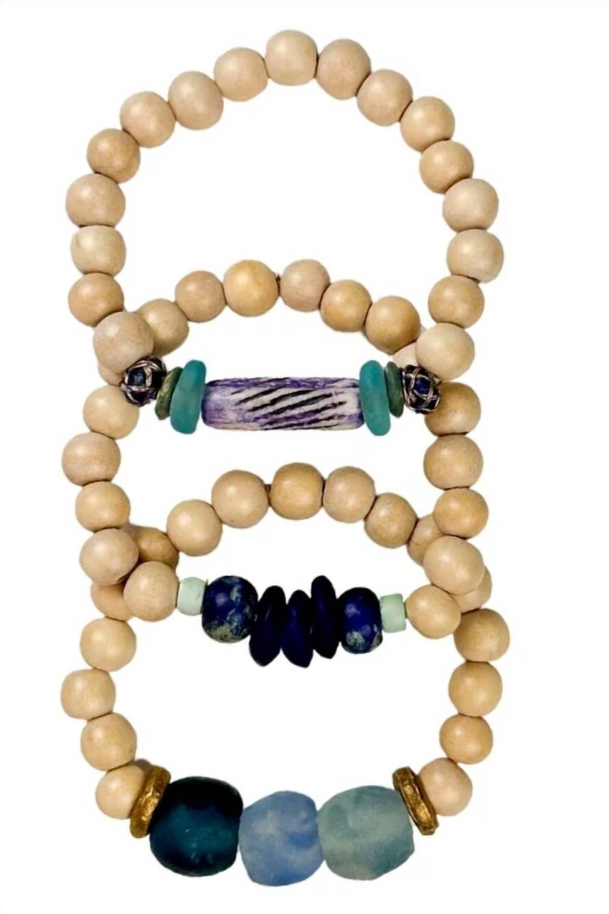NEW TWINE & TWIG women's trio bracelet set in maldives